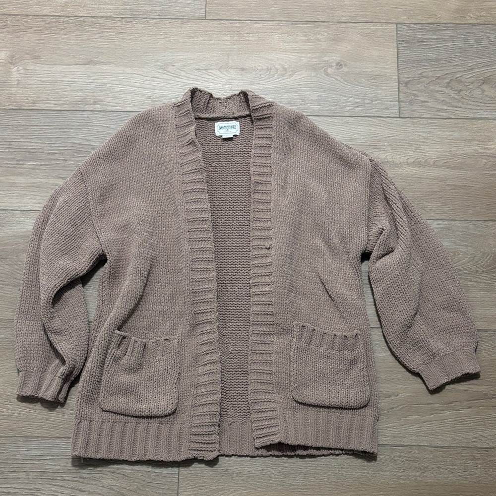 American Eagle Outfitters Taupe Cardigan Sweater